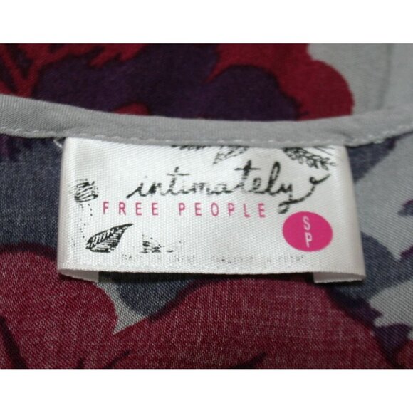 Intimately Free People Womens S Trapezoid Slip Dress Gray Floral Boho Romantic - Picture 4 of 7